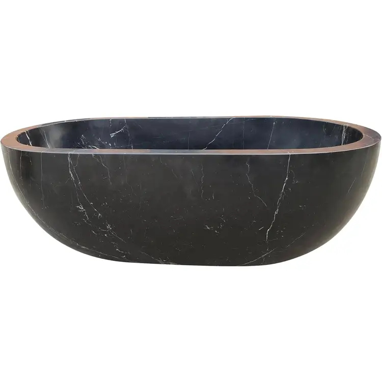 ct copper tailor 60' handcrafted nero margiua marble bathtub