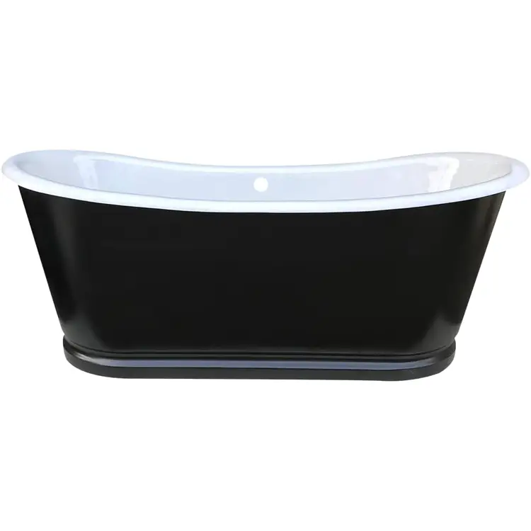 ct copper tailor 72' cast iron freestanding black bathtub