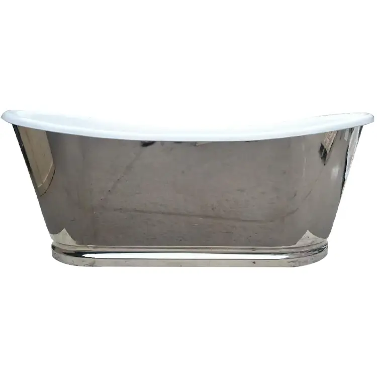 ct copper tailor 72' cast iron freestanding chrome bathtub