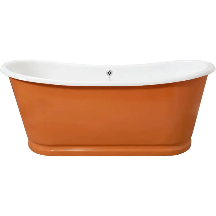 ct copper tailor 72' cast iron freestanding orange bathtub