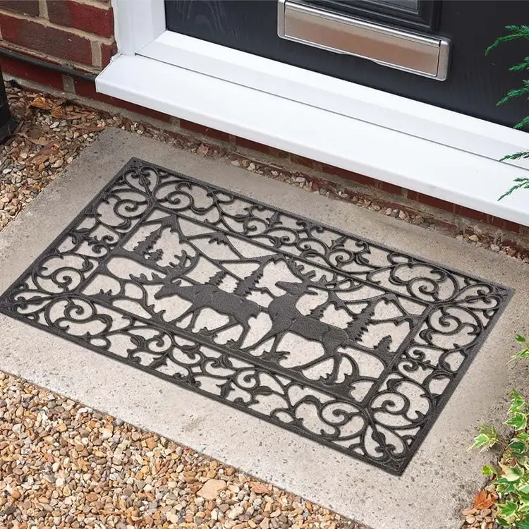 ct copper tailor cast iron sika deer doormat